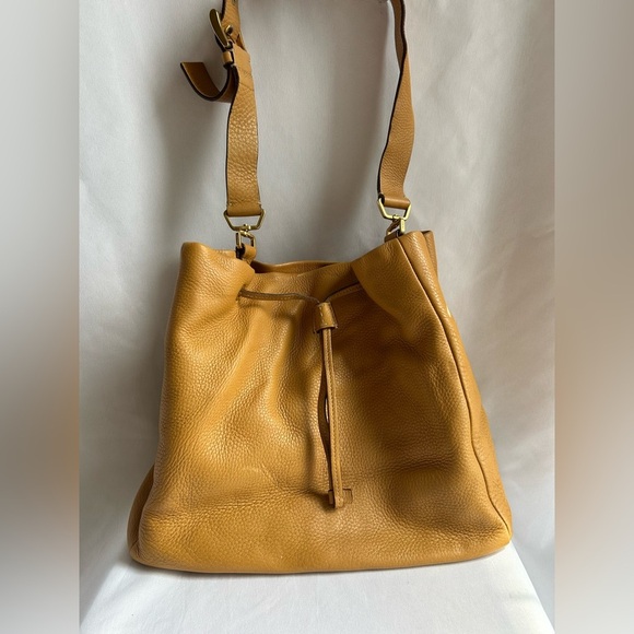 Prada yellow pebbled leather Bucket Bag - Picture 2 of 13